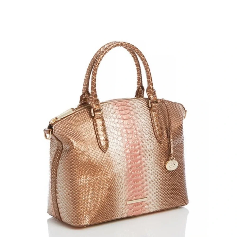 NWT‎ BRAHMIN DUXBURY SATCHEL CROC-EMBOSSED LEATHER SHOULDER BAG